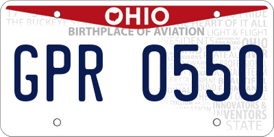 OH license plate GPR0550