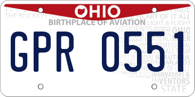 OH license plate GPR0551