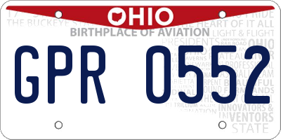 OH license plate GPR0552