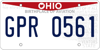 OH license plate GPR0561