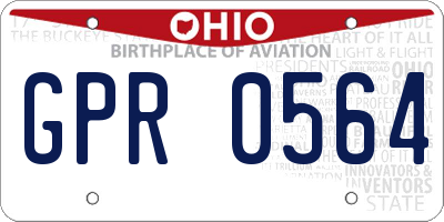 OH license plate GPR0564