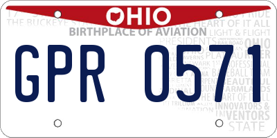 OH license plate GPR0571
