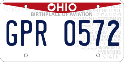 OH license plate GPR0572