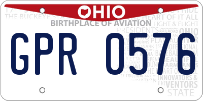 OH license plate GPR0576