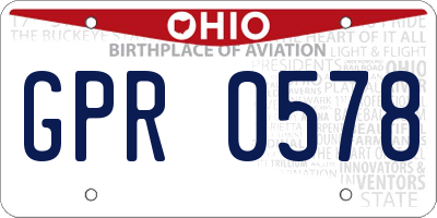 OH license plate GPR0578