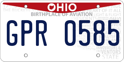 OH license plate GPR0585