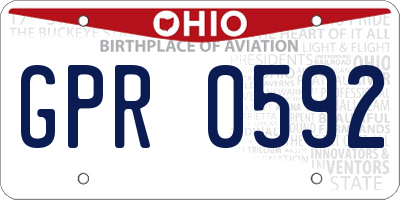 OH license plate GPR0592