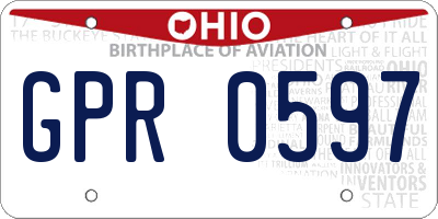 OH license plate GPR0597