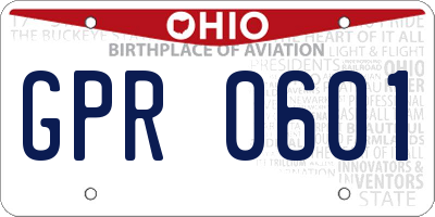 OH license plate GPR0601