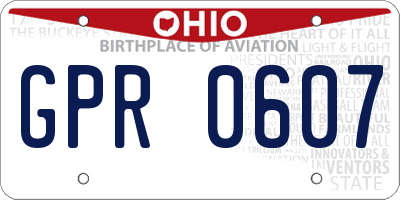 OH license plate GPR0607