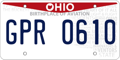 OH license plate GPR0610