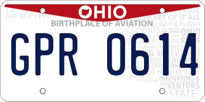 OH license plate GPR0614