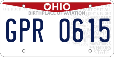 OH license plate GPR0615