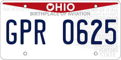 OH license plate GPR0625