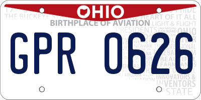 OH license plate GPR0626