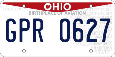 OH license plate GPR0627