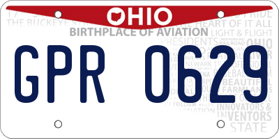 OH license plate GPR0629