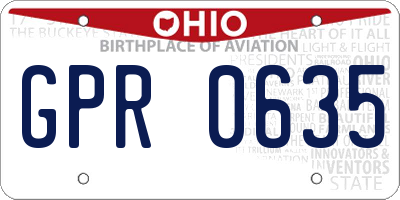 OH license plate GPR0635