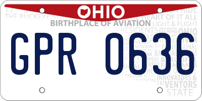 OH license plate GPR0636