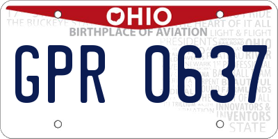 OH license plate GPR0637