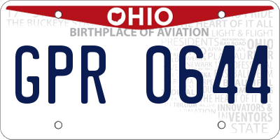 OH license plate GPR0644