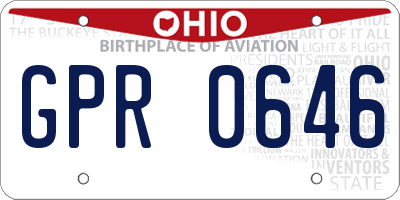 OH license plate GPR0646