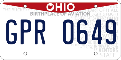 OH license plate GPR0649