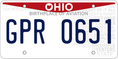 OH license plate GPR0651