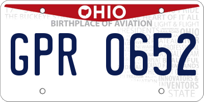 OH license plate GPR0652