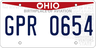 OH license plate GPR0654