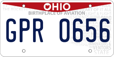 OH license plate GPR0656