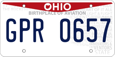 OH license plate GPR0657