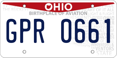 OH license plate GPR0661