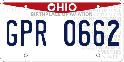 OH license plate GPR0662