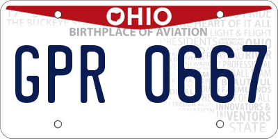 OH license plate GPR0667
