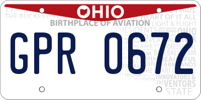 OH license plate GPR0672