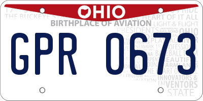 OH license plate GPR0673