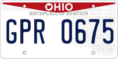 OH license plate GPR0675