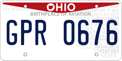 OH license plate GPR0676