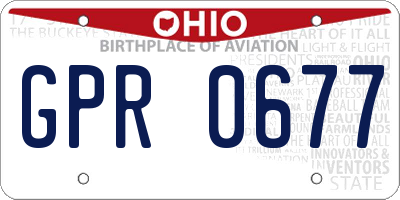 OH license plate GPR0677