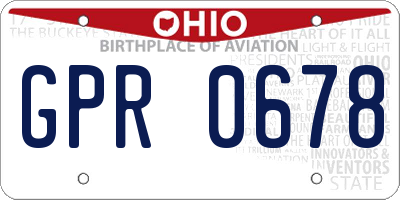 OH license plate GPR0678