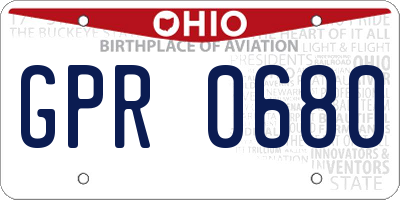 OH license plate GPR0680