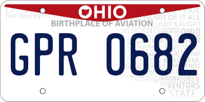 OH license plate GPR0682