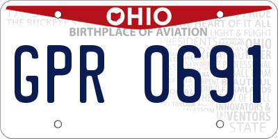 OH license plate GPR0691