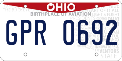 OH license plate GPR0692