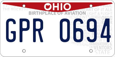 OH license plate GPR0694