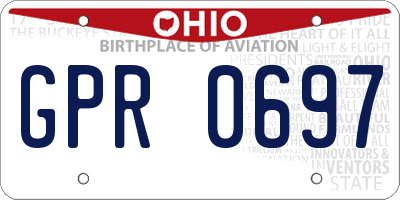 OH license plate GPR0697