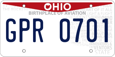 OH license plate GPR0701