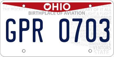 OH license plate GPR0703