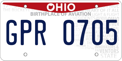 OH license plate GPR0705